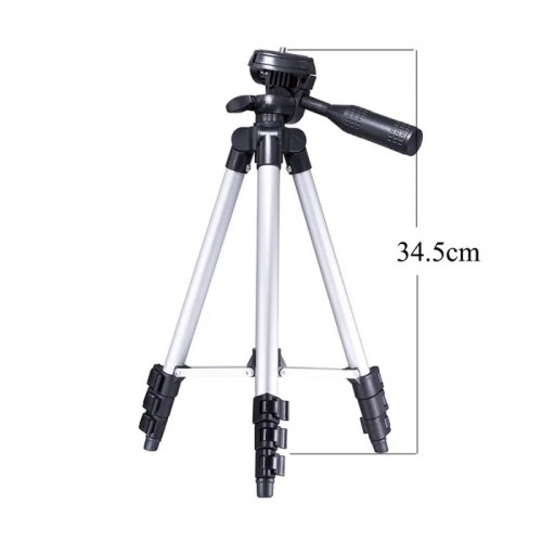 Штатив для телефону та фотоапарата Tripod 3110 PRO портативний трипод 0,35-1.02м висота. Колір: срібний