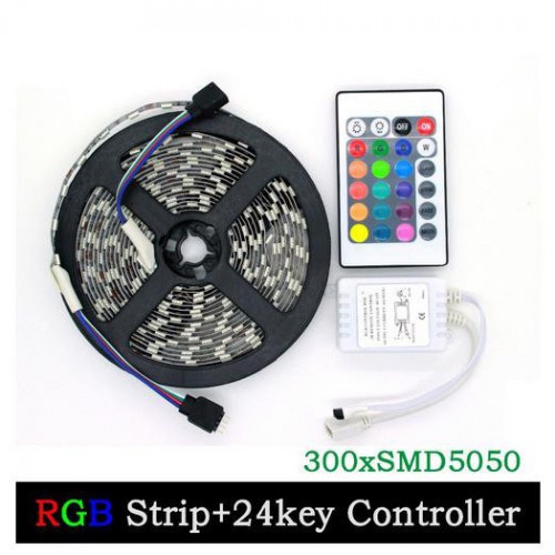 Світлодіодна стрічка SMD 5050 RGB LED 2 м IP65 з пультом та блоком живлення USB, 2м, Стрічка світлодіодна 5050