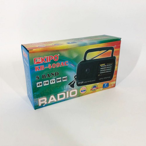 Радіоприймач Kipo KB-409AC потужний радіо FM c usb живлення від батареї R20 або від мережі Чорний