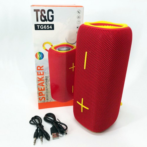 Портативна Bluetooth колонка TG654 8W з підсвічуванням, блютуз колонка для вулиці. Колір: червоний
