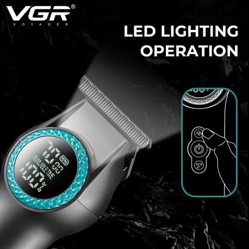 Тример VGR V-990, 3 насадки, Багатофункціональна акумуляторна машинка для стрижки, VGR машинка