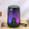 Портативна колонка TG652 5W з RGB підсвічуванням та ремінцем, колонка з акумулятором блютуз. Колір: зелений