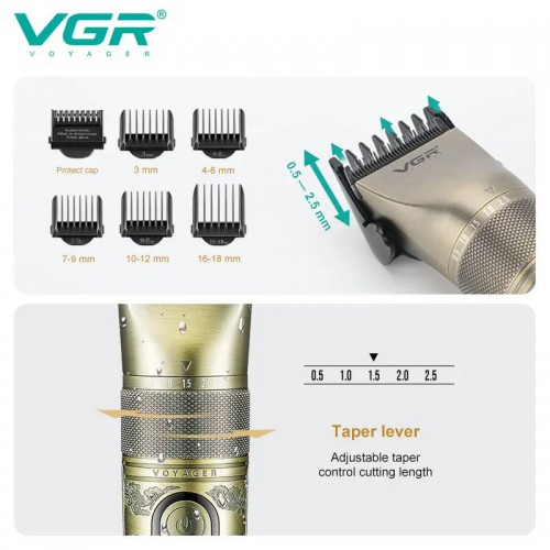 Акумуляторна машинка для стрижки VGR V-659, Машинка для стрижки волосся домашня підстригальна