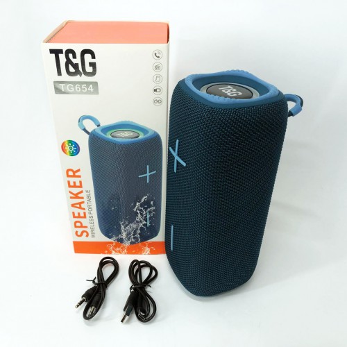Портативна колонка Bluetooth TG654 8W з підсвічуванням, Акумуляторна колонка для музики. Колір: синій