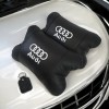 Набір автодушки 2шт на підголовник Audi / Ауді з натуральної шкіри чорна / Підголовник в машину