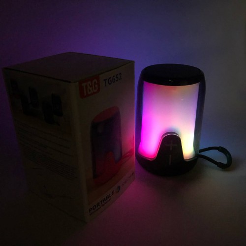 Портативна колонка TG652 5W з RGB підсвічуванням та ремінцем, колонка з акумулятором блютуз. Колір: зелений