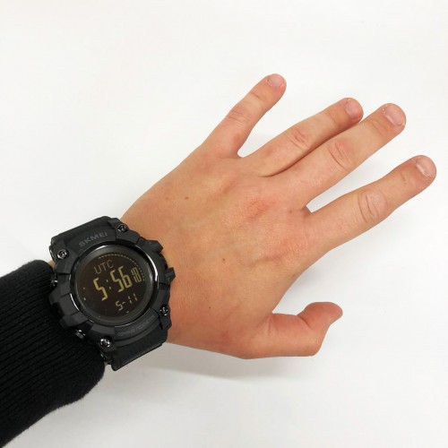 Годинник наручний чоловічий SKMEI 1356BK BLACK, фірмовий спортивний годинник. Колір: чорний