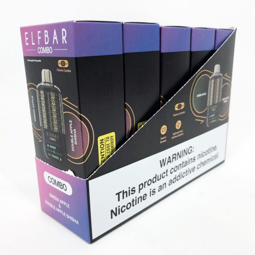 ELF BAR COMBO 25000. Перемикання смаків. Яблуко / Анісове Яблуко (Green Apple / Double Apple Shisha)