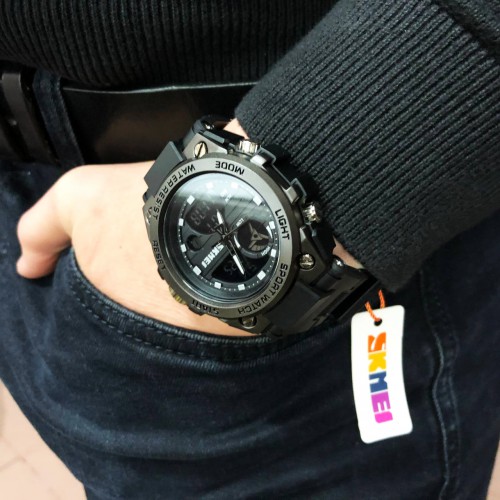 Годинник наручний чоловічий SKMEI 2031BK BLACK, чоловічий тактичний годинник, протиударний годинник. Колір: чорний
