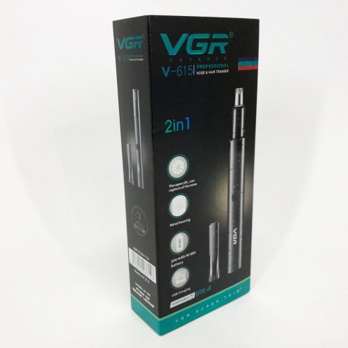 Тример для носа та вух VGR V-615, Тример для вусів, Електробритва з насадками для бороди
