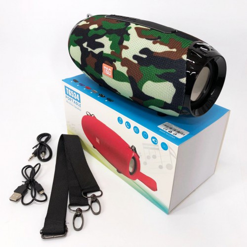 Портативна Bluetooth колонка TG534 SD IPX5 з ремінцем, гучна блютуз колонка. Колір: камуфляж