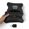 Набір автодушки 2шт на підголовник Audi / Ауді з натуральної шкіри чорна / Підголовник в машину