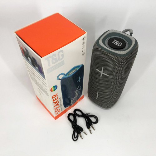 Портативна колонка Bluetooth TG654 8W з підсвічуванням, Бездротова колонка портативна потужна. Колір: сірий