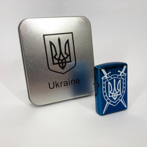 Дугова електроімпульсна USB Запальничка акумуляторна Україна металева коробка HL-446. Колір синій