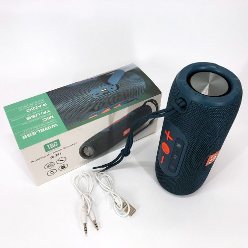 Портативна колонка Bluetooth TG341 зі шнурком, Бездротова колонка портативна потужна. Колір: синій