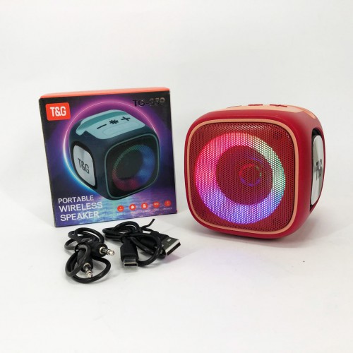 Портативна Bluetooth колонка TG359 7W з RGB підсвічуванням, Гучна блютуз колонка. Колір: червоний