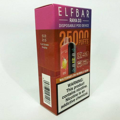 Elf Bar Raya D3 25000. Кавунова жуйка (Watermelon Bubble Gum)