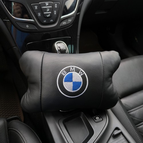 Авто подушки 2шт — набір BMW з натуральної шкіри, на підголівник у машину, Автомобільна подушка БМВ