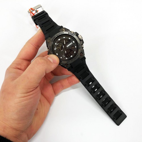Годинник наручний чоловічий SKMEI 2031BK BLACK, чоловічий тактичний годинник, протиударний годинник. Колір: чорний