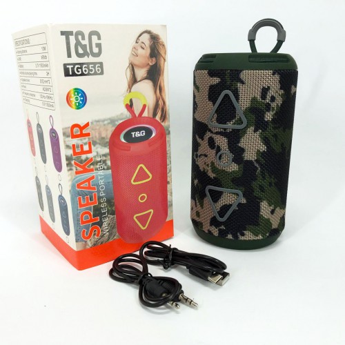 Bluetooth колонка портативна TG656 FM-радіо, Гучна колонка для вечірки. Колір: камуфляж