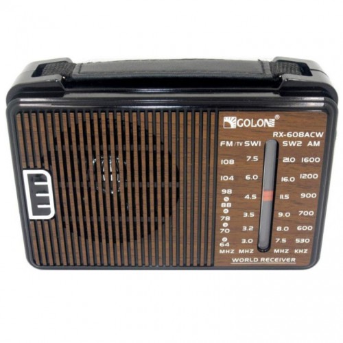 Радіоприймач GOLON RX-608 всехвильовий на батарейках + підтримка USB/microSD/MP3/WMA