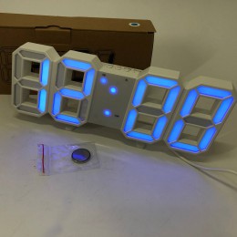 Годинник настільний LY-1089 з білим підсвічуванням LED синій, Годинник настільний професійний електронний