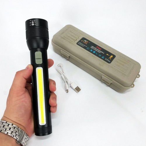 Ліхтар акумуляторний CB-C23-P90+COB, Ліхтарик світлодіодний ручний акумуляторний портативний