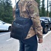 Тактична сумка чорна через плече військова велика нагрудна сумка ЗСУ однолямкова сумка універсальна армійська