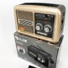 Радіо приймач Golon RX-BT978S сонячна панель AUX 3.5mm, Радіо приймач з акумулятором. Колір: бежевий