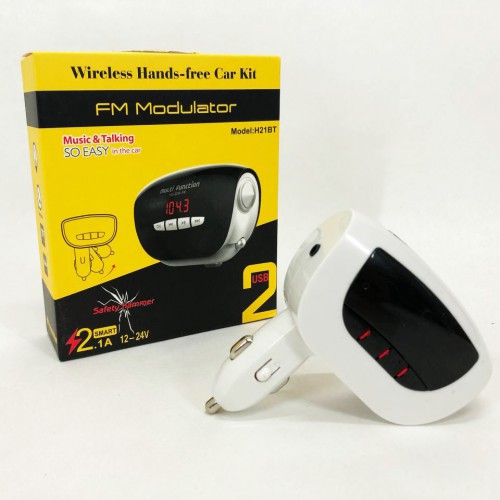 Автомобільний Трансмітер FM модулятор MOD, Usb трансмітер, FM модулятор з акумулятором. H21 BT