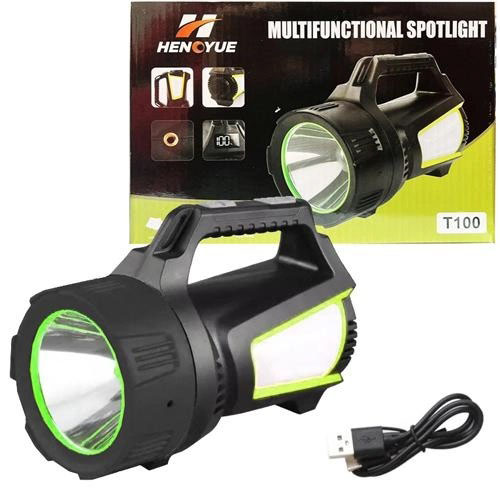 Ліхтар кемпінг переносний T100A-10W+2COB з бічними LED white/red/blue, Акумуляторна лампа для кемпінгу