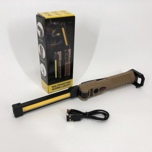 Світлодіодний ліхтар Power Bank кемпінг WL-08 XPE+COB, червоний+білий+жовтий, магніт, гачок