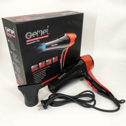 Фен GEMEI GM-1766 2.6 кВт АС, фен для голови, жіночий фен для волосся, фен сушка. Колір: помаранчевий