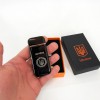 Дугова електроімпульсна запальничка USB Герб України (індикатор заряду, ліхтарик) HL-442. Колір чорний
