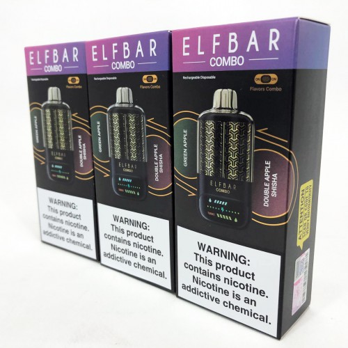 ELF BAR COMBO 25000. Перемикання смаків. Яблуко / Анісове Яблуко (Green Apple / Double Apple Shisha)