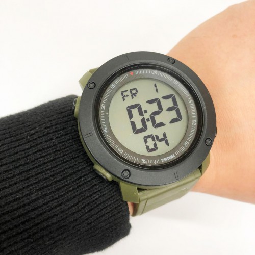 Годинник наручний чоловічий SKMEI 2122AGWT ARMY GREEN-WHITE, армійський годинник протиударний. Колір: зелений