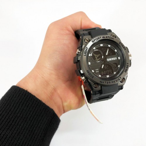 Годинник наручний чоловічий SKMEI 2031BK BLACK, чоловічий тактичний годинник, протиударний годинник. Колір: чорний