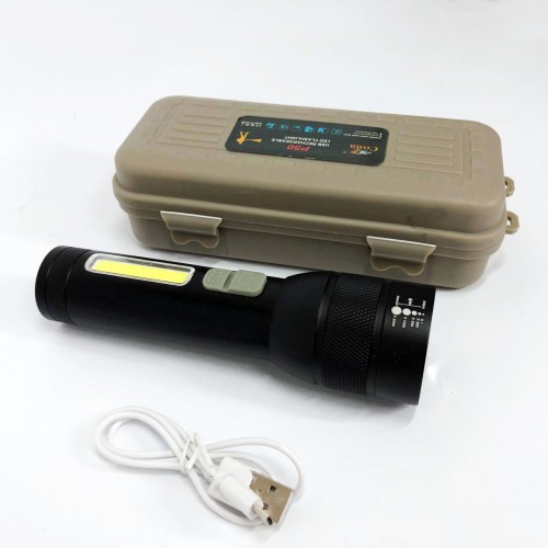 Ліхтар акумуляторний CB-C21-P90+COB, Потужний акумуляторний лід ліхтарик, Ручний ліхтарик led
