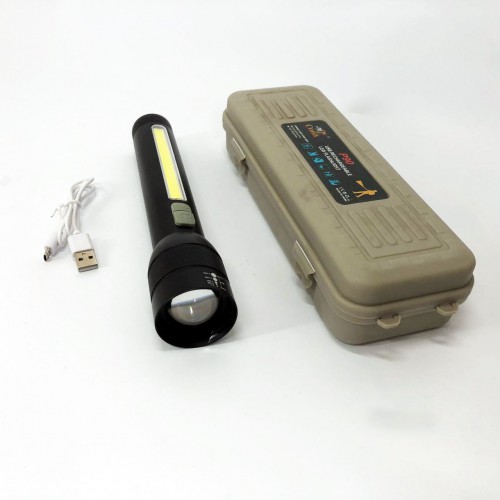 Ліхтар акумуляторний CB-C23-P90+COB, Ліхтарик світлодіодний ручний акумуляторний портативний