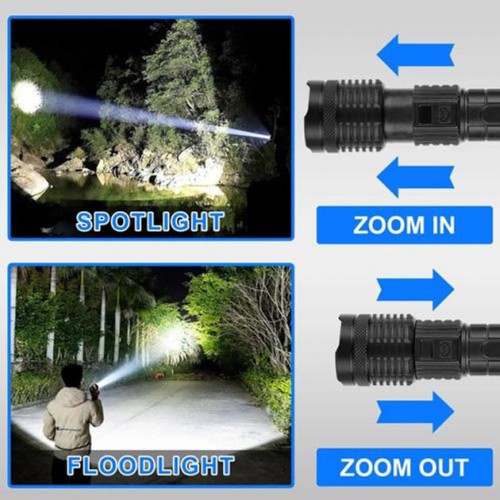 Ліхтарик PLD-H007 White Laser LED PM10-TG із вбудованим акумулятором PowerBank, Ліхтарик тактичний ручний