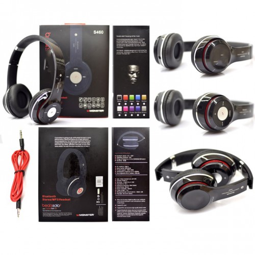 Бездротові навушники S460 Bluetooth black з MP3 плеєром чорний 18-20000 Гц, Бездротові блюз навушники