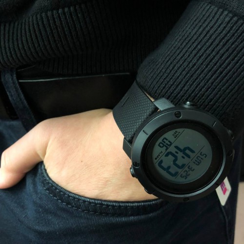 Годинник наручний чоловічий SKMEI 1508BKWT BLACK, годинник наручний електронний тактичний. Колір: чорний
