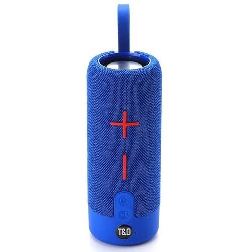 Портативна Bluetooth колонка TG619C FM-радіо USB/TF з ремінцем, блютуз колонка з підсвічуванням. Колір: синій