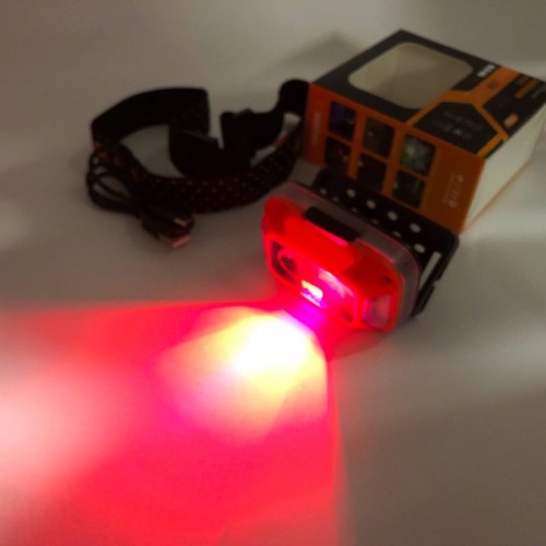 Ліхтар налобний WH-0218-XPG(white+yellow)+SMD(red), Налобний ліхтар для туризму риболовлі та полювання