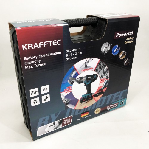 Ножиці акумуляторні по металу в кейсі Krafftec DJS130R, 2 акб 36V/5AP