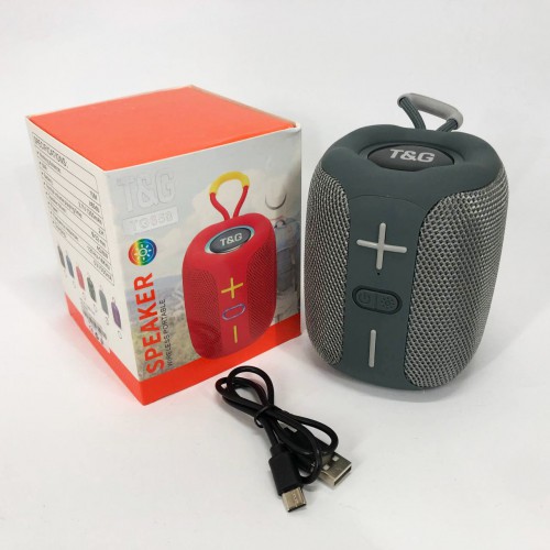 Портативна Bluetooth колонка TG658 8W з RGB підсвічуванням, Музичні колонки для вулиці. Колір: сірий