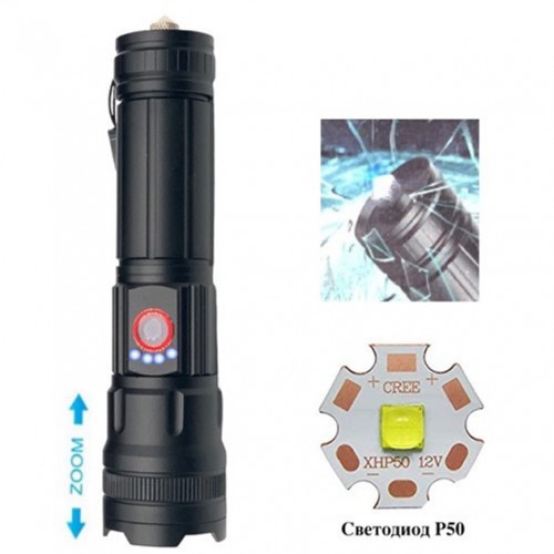 Ліхтарик кишеньковий світлодіодний Police BL-6525-GT100 з ремінцем та функцією зуму
