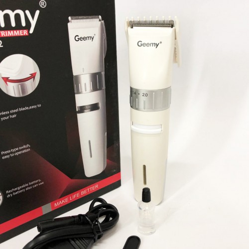 Акумуляторна машинка для стрижки волосся Gemei GM-6042, підстригальна машинка. Колір: білий