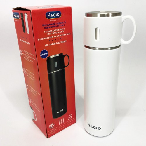 Термос MAGIO MG-1046W 0.5 л, Красивий невеликий термос, Термокухоль для дітей, Фляга для пікніка