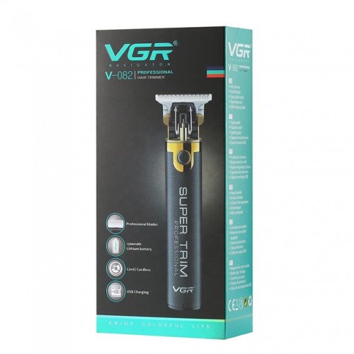 Машинка для стрижки VGR V-082 акумуляторна бездротова професійна + 3 насадки триммер для волосся